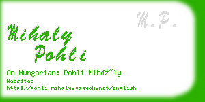 mihaly pohli business card